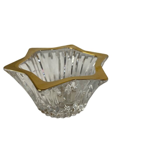 Mikasa Diamond Fire Gold Votive Candle Holder Candy Dish Star Sun Shaped 5" Japa - Picture 3 of 6